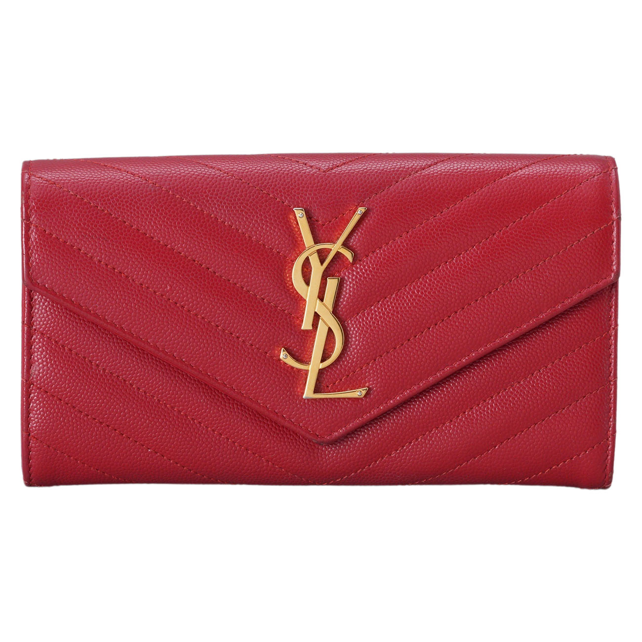YVES SAINT LAURENT(USED)생로랑 372264 모노그램 쉐브론 장지갑